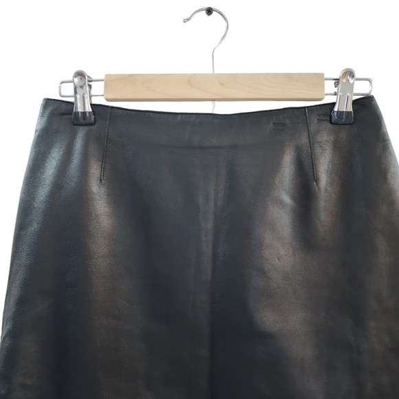 Caslon Leather Skirt with Laser Cut Floral Trim - Picture 2 of 7
